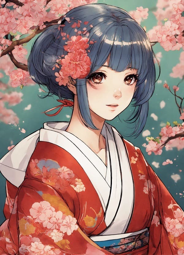 Hình ảnh kimono Nhật Bản anime 2