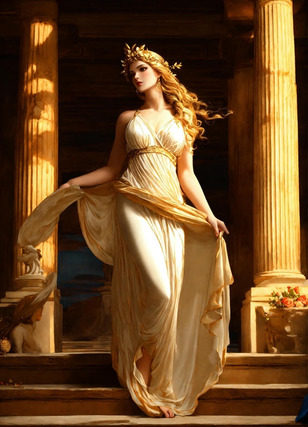 Hình nền nữ thần Aphrodite đeo vòng nguyệt quế